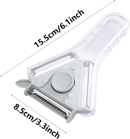 Grater - Cheese Grater - Portable Switchable Peeler - Small Switchable Stainless Steel Food Grater - with Spoon Hole - Blue - Image 5