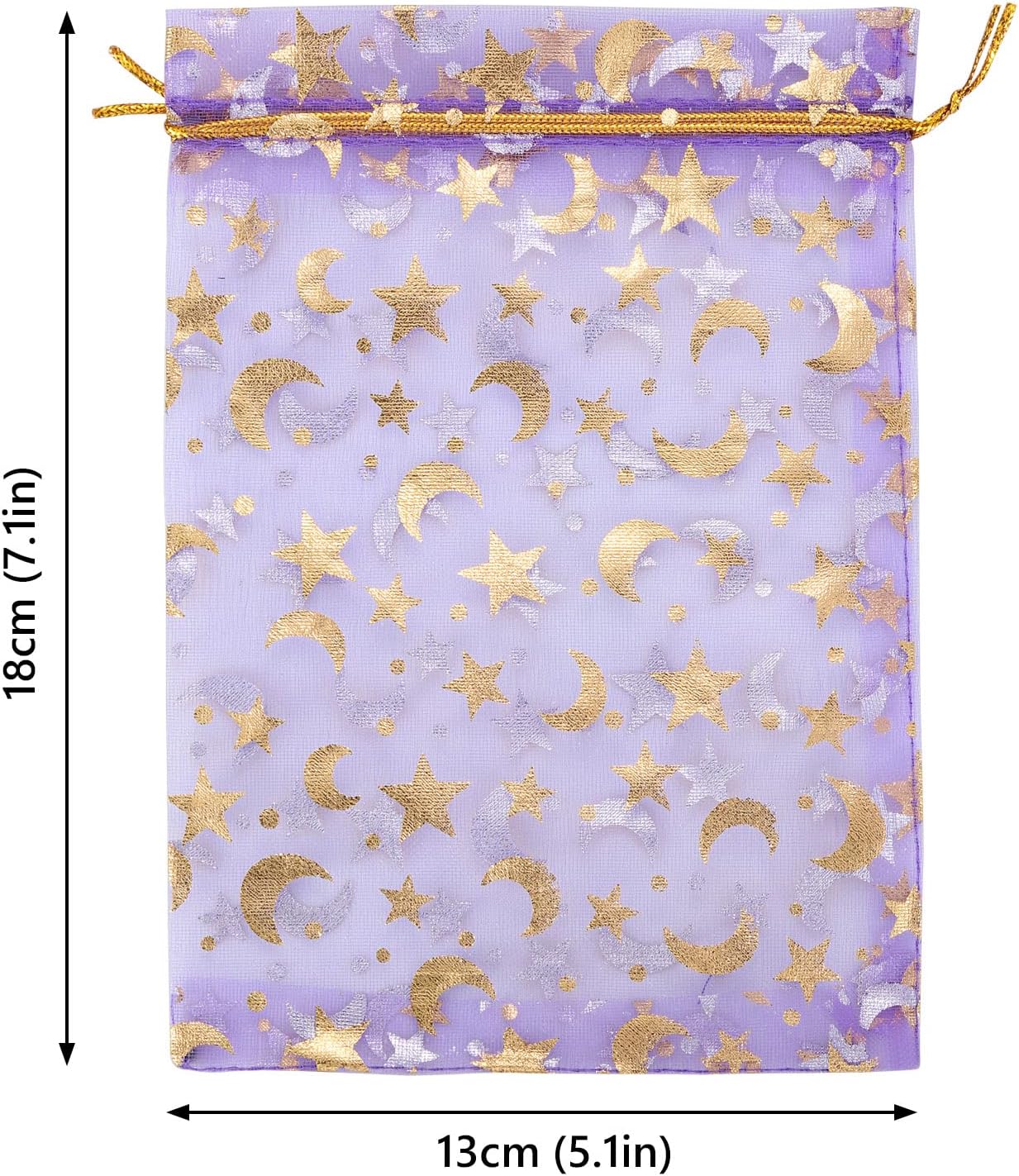 Gift bags - Purple drawstring organza - Wedding jewelry bags - 13x18cm - 100 pieces - Image 2