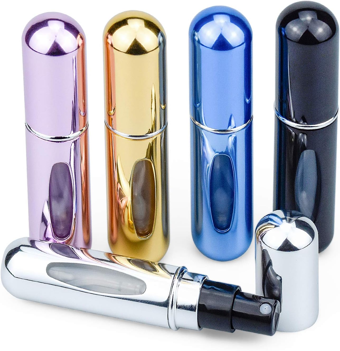 Perfume Spray Bottle 5ml - Mini Travel Atomizer Bottle - Empty Atomizer Bottle with Filling Opening - With Viewing Window - Wallet-Friendly Essential Oil Toner Aftershave - Pack of 5 - Image 2