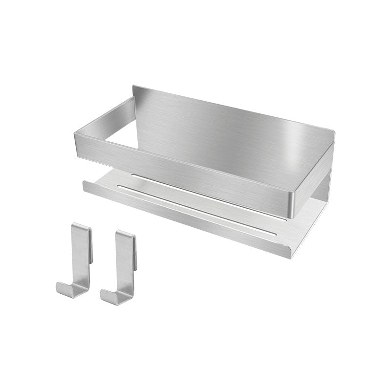 Shower Shelf - No Drilling Required - Strong 3M Self-Adhesive Wall Shelf No Drilling Required - Stainless Steel - Neat Storage Basket for Shampoo and Gel - Shower Organizer - 1 Pack Silver