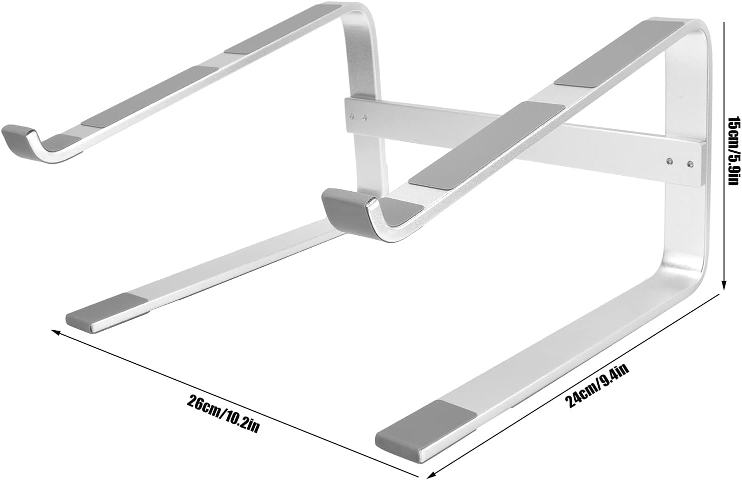 Laptop Stand - Riser - Ergonomic Desktop Computer Stand Made of Aluminum Alloy - with Anti-slip Pads and Ventilation Design - Suitable for 10-17.3 Inch Laptops - Image 3