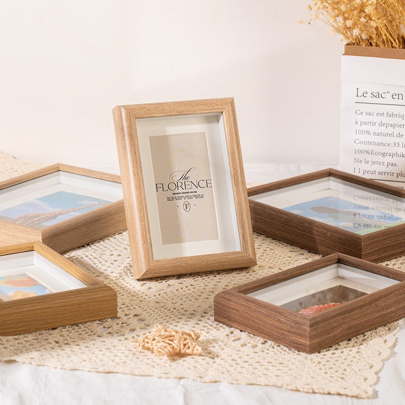 Photo frame - Wooden display stand 6 inch - Wall mounted - Solid wood photo frame - Scandinavian style - Creative wall photo frame - White wood color - 1 piece - Image 2
