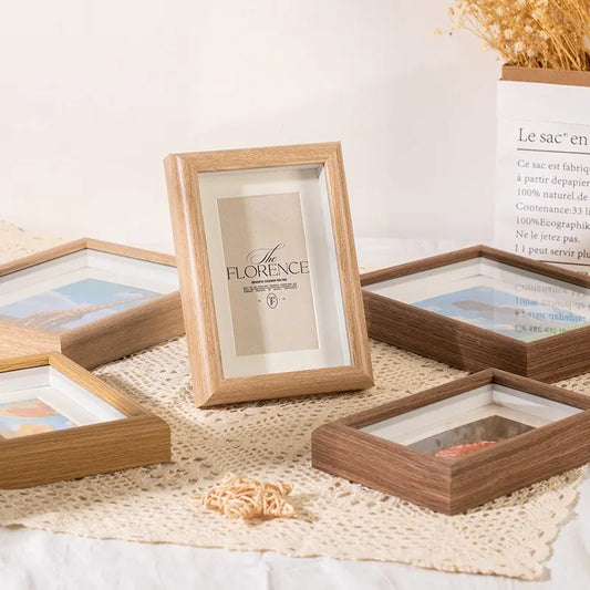 1 Piece Wooden Photo Frame with Freestanding Display Stand for 6 Inch Photos, Wall or Tabletop Home Decor, White - Image 2