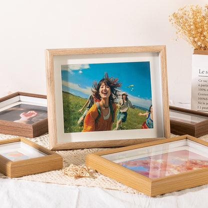 Photo frame - Wooden display stand 6 inch - Wall mounted - Solid wood photo frame - Scandinavian style - Creative wall photo frame - White wood color - 1 piece - Image 3