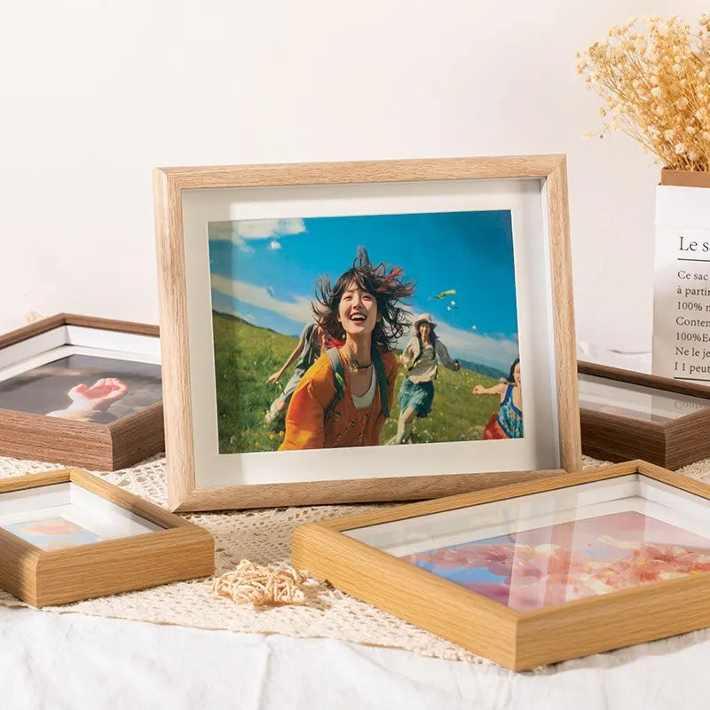 1 Piece Wooden Photo Frame with Freestanding Display Stand for 6 Inch Photos, Wall or Tabletop Home Decor, White - Image 3