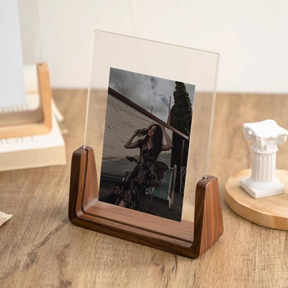 Photo Frame - Solid Wood Photo Frame - Acrylic - Table Decoration - Creative Gift Ornaments - U-Shaped Photo Frame - 178*127mm - Image 3