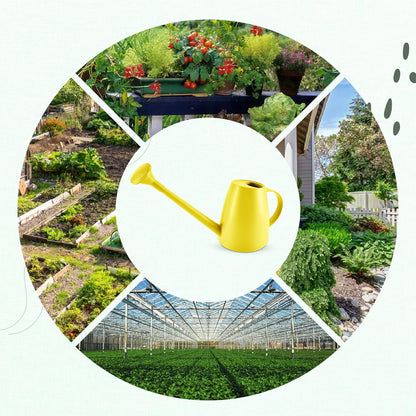 Plastic watering can - Plastic sprayer - Durable garden watering can - For plants and flowers - Easy-to-pour watering can for outdoor and indoor use - 1.8L Yellow - Image 3