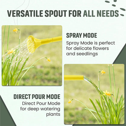Plastic watering can - Plastic sprayer - Durable garden watering can - For plants and flowers - Easy-to-pour watering can for outdoor and indoor use - 1.8L Yellow - Image 4