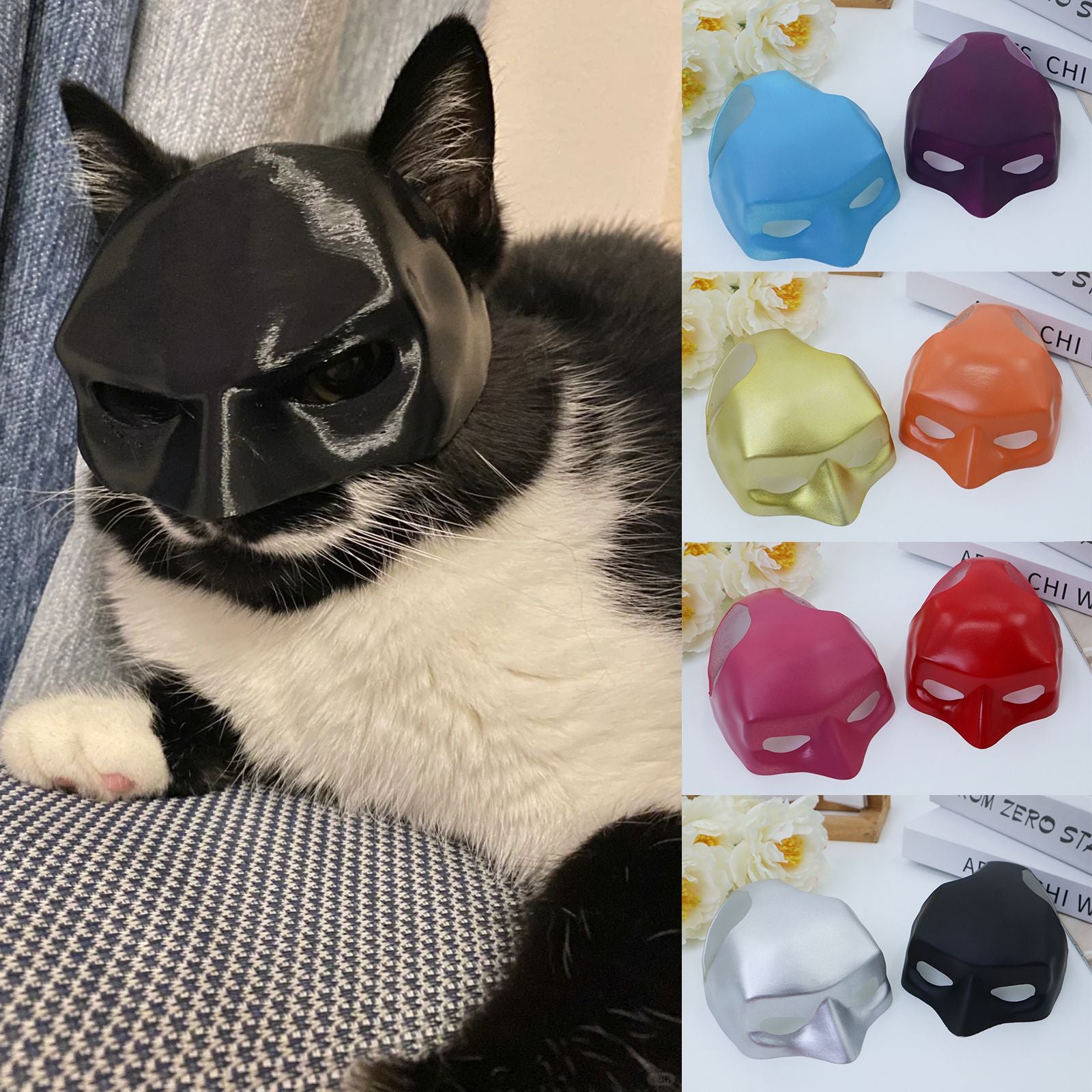 Cat Mask - Bat Cat Avengers Mask - Pet Supplies - Black - Image 2