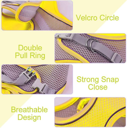 Cat Harness - Cat Harness and Leash Set - Soft, Adjustable, Escape-Proof Cat Leash - Breathable, Comfortable Vest for Easy Putting on, Suitable for Small Dogs and Kittens, Suitable for Outdoor Walks - Yellow XS - Image 3