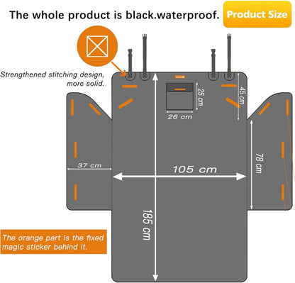 Dog Blanket Car Back Seat - Dog Trunk Liner - Non-Slip & Waterproof Backseat Cover for Pets - Durable Washable Trunk Liner for Travel - Suitable for Small and Medium Cars and Trucks - Black - Image 3