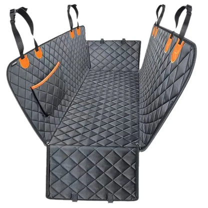 Waterproof Dog Car Seat Cover with Scratch-Resistant Quilted Fabric and Non-Slip Backing for Rear Seats and Travel, Black - Image 2