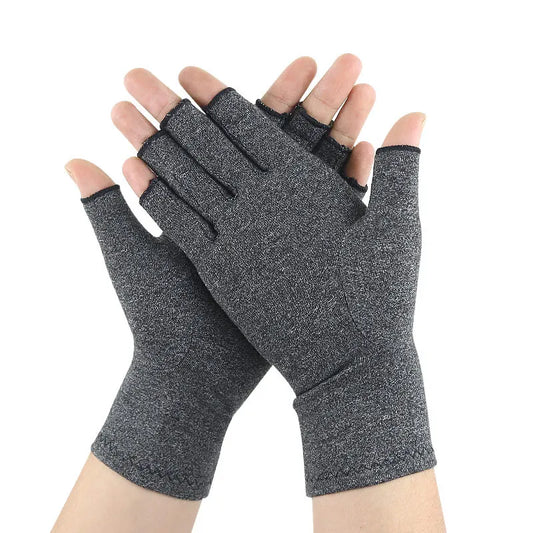 Compression Arthritis Gloves with Open Fingers and Anti-Slip Grip for Hand Support, Rheumatism, Carpal Tunnel and Daily Use, Grey, Size S - Image 4