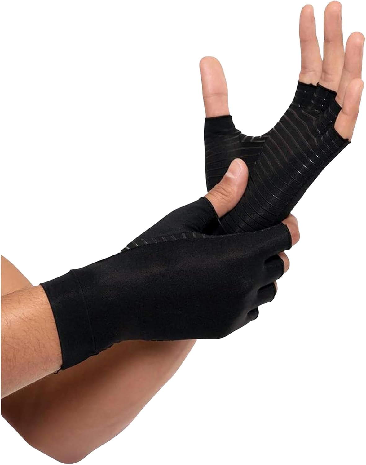 Rheumatism Gloves - Compression Gloves - Unisex - Osteoarthritis - Rheumatism - Arthritis - RSI - Carpal Tunnel Syndrome - M - Copper Half Finger