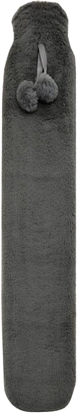 Hot Water Bottle 2L - Classic Cable Knit Hot Water Bottle Cover - Long Rubber Hot Water Bottle - Gray - Image 3