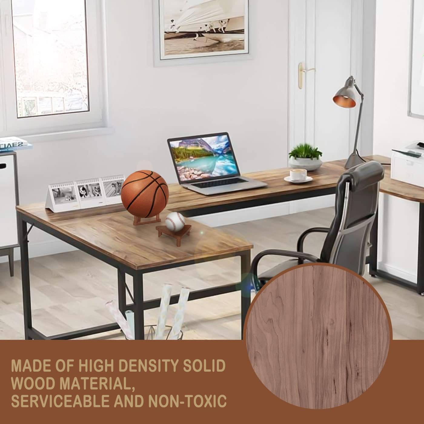 Ball Stand - Wooden Ball Display Stand - For Football, Basketball, Rugby, Volleyball, Sports Ball Storage Rack - Solid Wood Trophy Signature Souvenir Display Box - Image 5