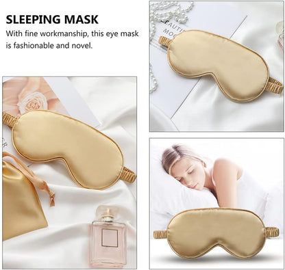 Sleep Mask - Rayon Sleep Mask Set with Headband and Storage Bag - Comfortable Sleep Mask - Perfect for Relaxation and Travel - Fashionable Sleep Mask - Unisex - Gold - Image 3