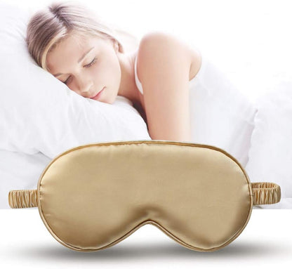 Sleep Mask - Rayon Sleep Mask Set with Headband and Storage Bag - Comfortable Sleep Mask - Perfect for Relaxation and Travel - Fashionable Sleep Mask - Unisex - Gold - Image 5