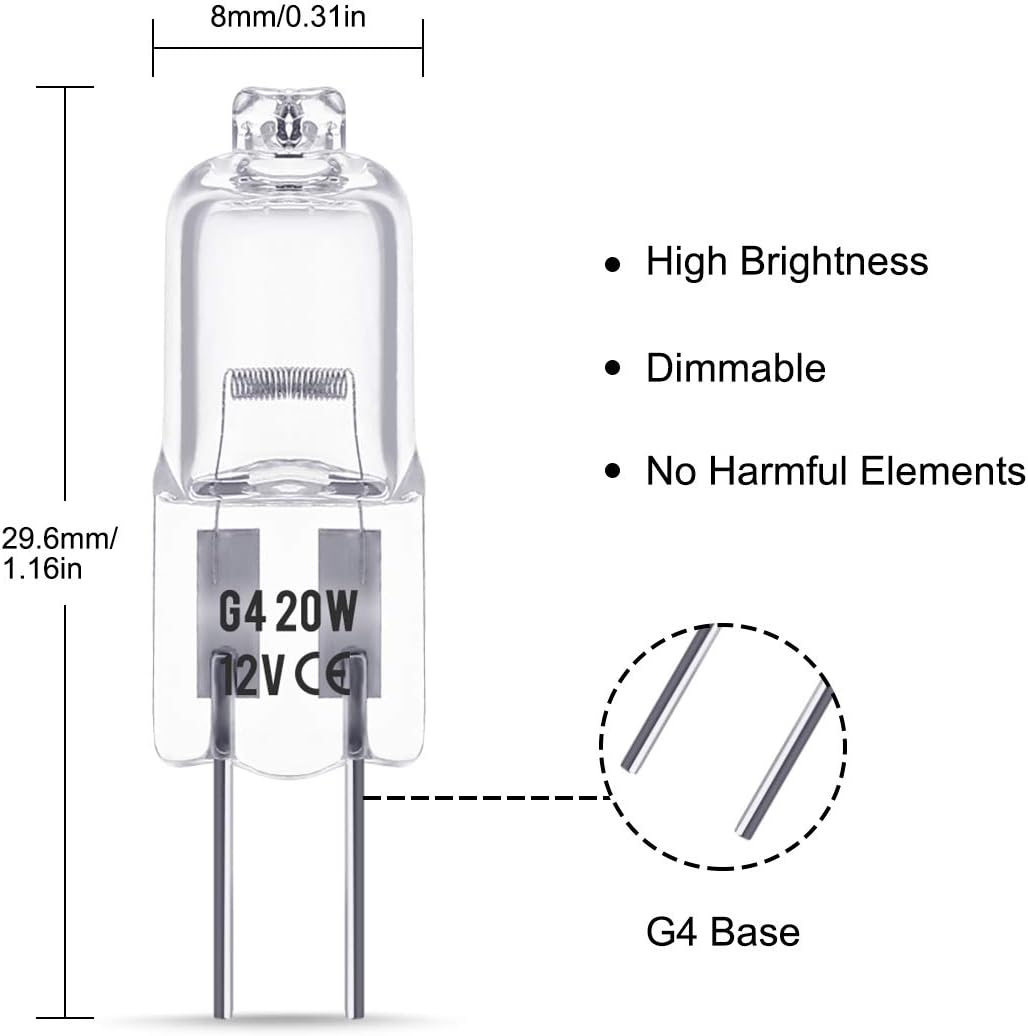 G4 LED lamp - G4 12V 20W halogen lamp - Warm white 3000K - 350LM - Dimmable LED G4 halogen capsule lamp - Suitable for kitchen lighting, signal lighting - 10-pack - Image 5