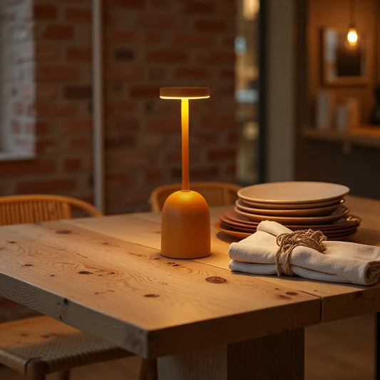 Night light - Minimalist - Scandinavian style - Living room, study, bedroom - Bedside lamp - Orange - Image 2