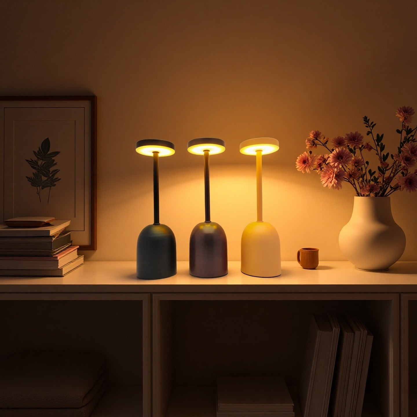 Night light - Minimalist - Scandinavian style - Living room, study, bedroom - Bedside lamp - Orange - Image 4
