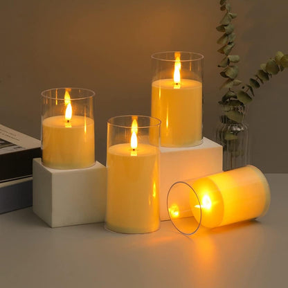 LED electronic candles, plastic candles, candle holders, flameless fireplaces, suitable for all kinds of festivals, 3 different sizes (5.5*10cm, 5.5*12.5cm, 5.5*15cm) - Image 2