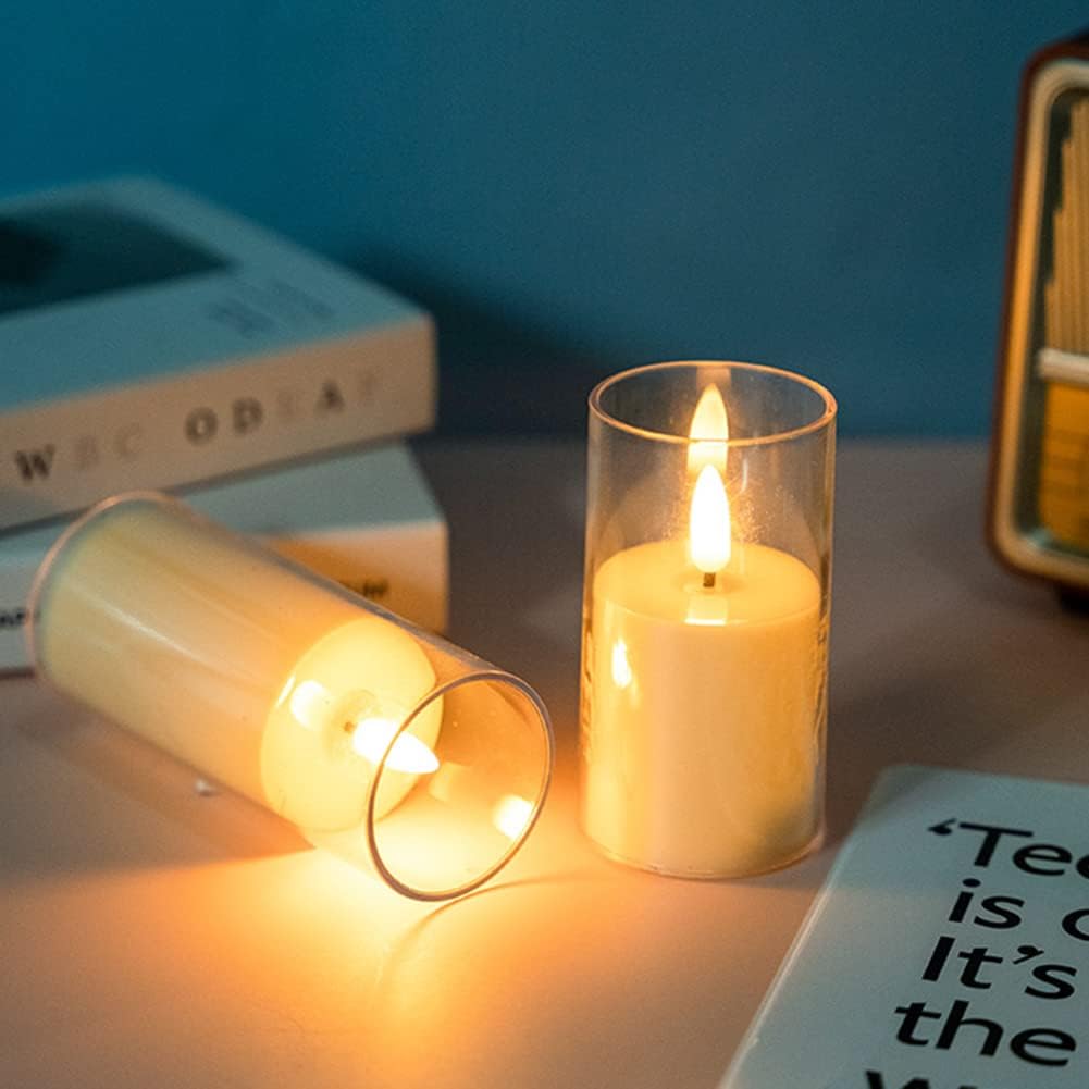 LED electronic candles, plastic candles, candle holders, flameless fireplaces, suitable for all kinds of festivals, 3 different sizes (5.5*10cm, 5.5*12.5cm, 5.5*15cm) - Image 3