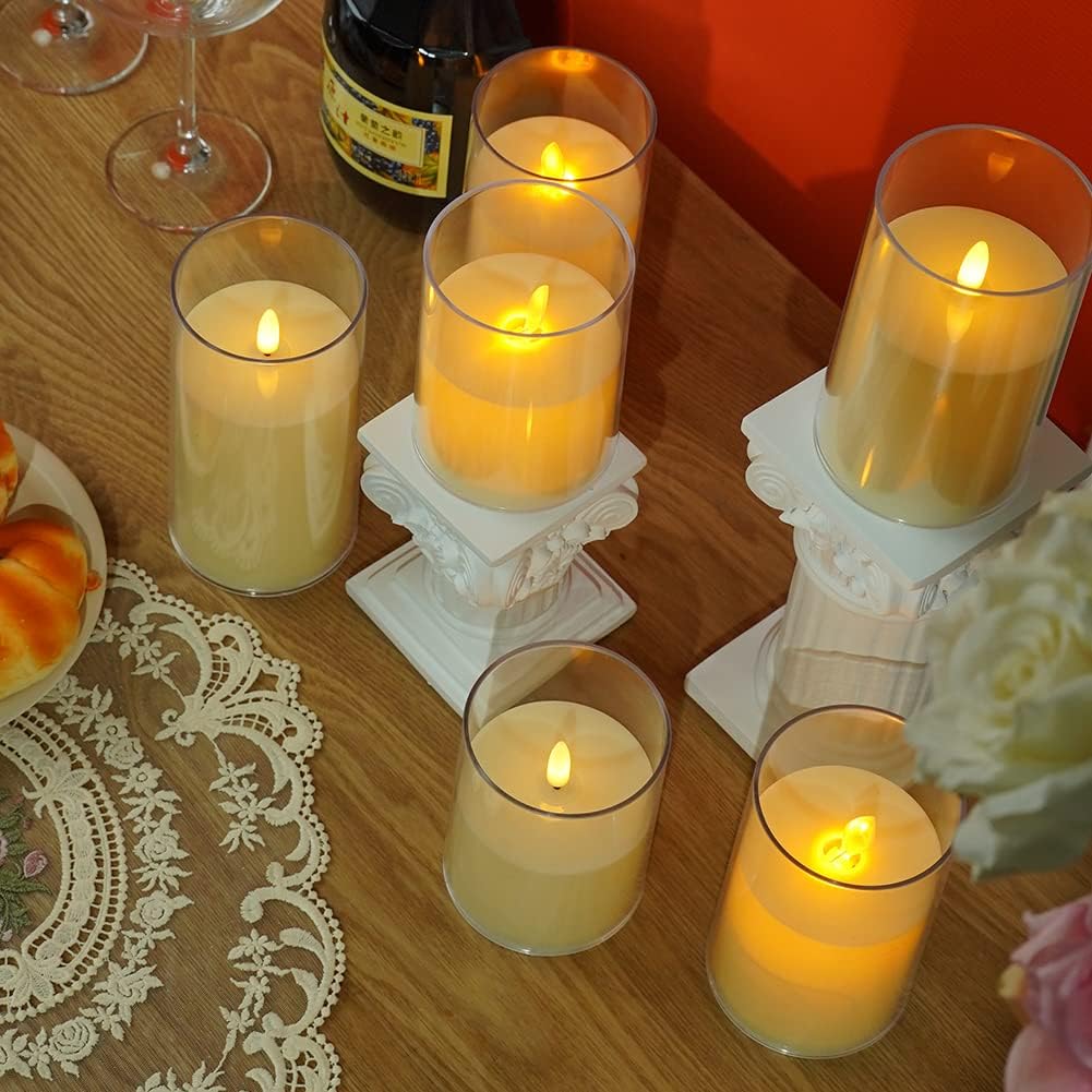 LED electronic candles, plastic candles, candle holders, flameless fireplaces, suitable for all kinds of festivals, 3 different sizes (5.5*10cm, 5.5*12.5cm, 5.5*15cm) - Image 4