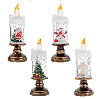 LED Candles - LED Christmas Flameless Candle Lamp - Suitable for Home Decoration - Christmas Snowball Candle - Rotating Candle Desk Night Light - Christmas Window Candle Holder - Battery Operated - Santa Claus - Image 2