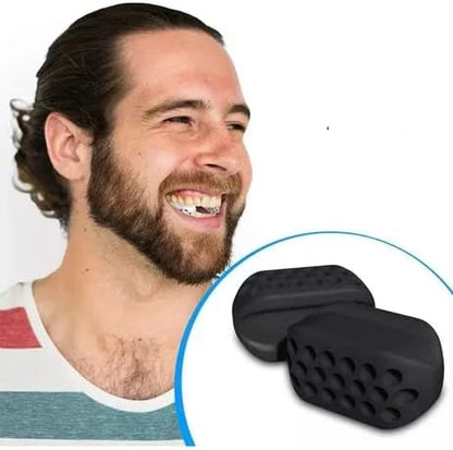 Jawline Trainer - Silicone Jaw Trainer - Powerful jaw trainer and jawline shaper for all levels - Slimmer, firmer and contours the face - 2 pieces (black + white) - Image 3