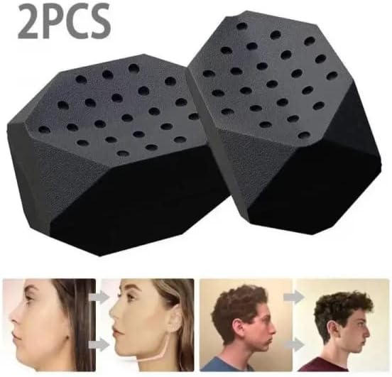 Jawline Trainer - Silicone Jaw Trainer - Powerful jaw trainer and jawline shaper for all levels - Slimmer, firmer and contours the face - 2 pieces (black + white) - Image 4