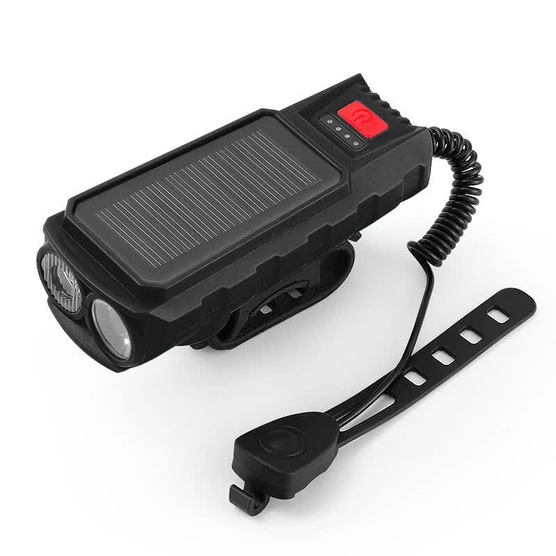 Bicycle Light - Bicycle Front Light - Rechargeable - Solar Powered with High Durability, Dual Lights Ultra-Bright with Horn Function, USB Rechargeable - Image 3