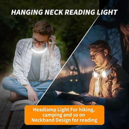 Rechargeable LED Headlamp - 230° Wide Beam Headlamp for Night Walking, Running, Camping, Night Fishing and Cycling - Multifunctional Rechargeable Headlamp and Neck Torch - Waterproof, Super Bright COB LED Light with Adjustable Strap - Image 2