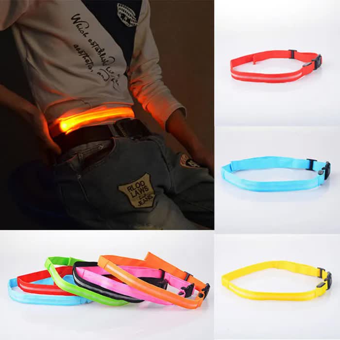 Reflective Waist Belt – USB Rechargeable LED Safety Belt for Cycling, Hiking, Running & Mountain Walking – Adjustable up to 100cm with Secure Snap Closure – 3 Light Modes – Ideal for Night Outdoor Activities – Red - Image 2