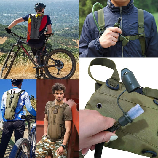 3L Hydration Backpack with Food Grade Water Bladder, Lightweight Running and Hiking Pack for Cycling, Camping and Outdoor Use, Khaki - Image 3