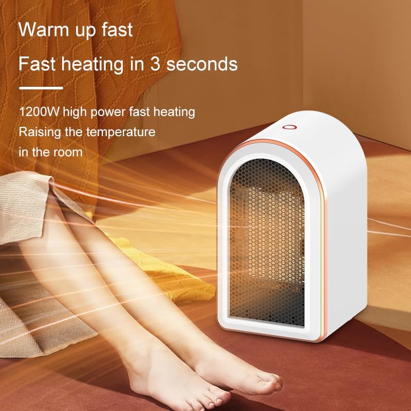 Fan Heater - 1200W Portable Heater with PTC Graphene Heating - Fast Heating, 360° Heat Circulation, Quiet Operation, 12-Hour Timer, LED Display - Image 4