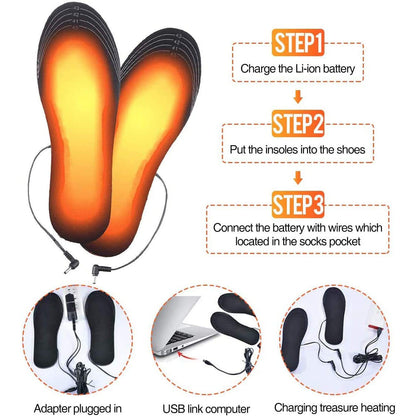 Heated Insoles Rechargeable - Reusable Cut to Size - Washable Electric Heating Insole USB - Warm Insoles for Winter Men Women - Image 4