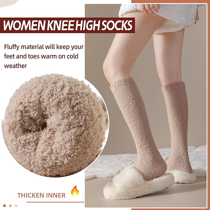 Fleece Socks - Fall/Winter Series - Thick Boot Socks - Double-Sided Velvet - Soft and Fluffy - Non-Fluffing - One Size - 3 Pairs - Image 3