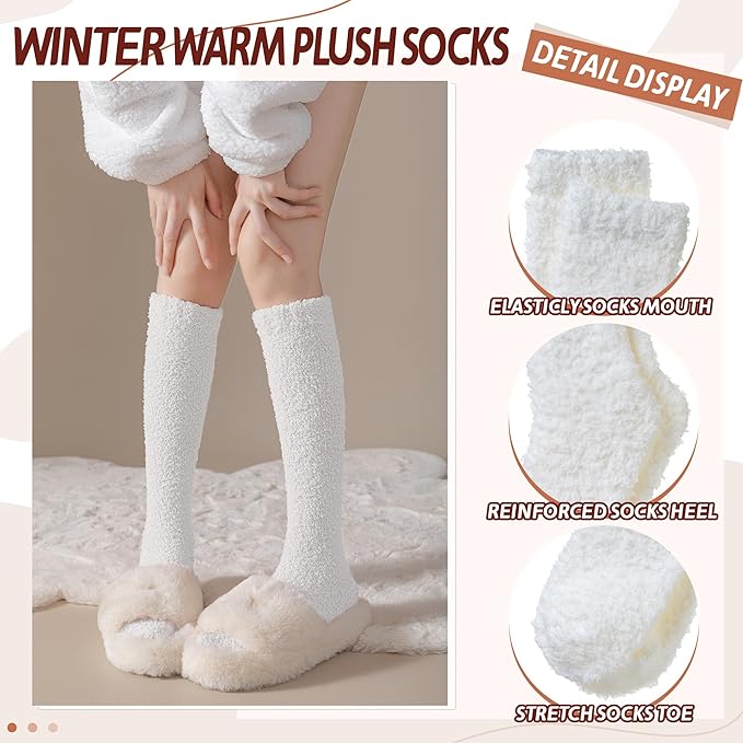 Fleece Socks - Fall/Winter Series - Thick Boot Socks - Double-Sided Velvet - Soft and Fluffy - Non-Fluffing - One Size - 3 Pairs - Image 4