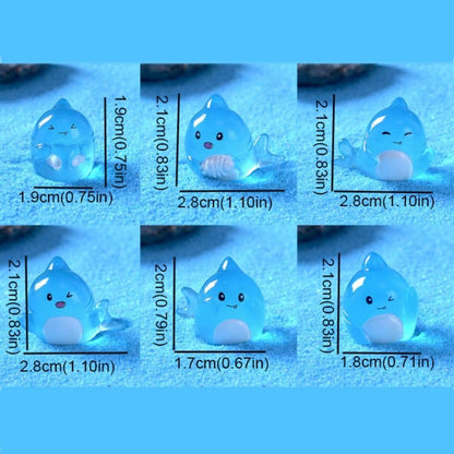Aquarium Decoration – Ornaments – Mini Ocean Resin Animals – Luminous Mini Shark Figures – Durable & Non-Fading Resin – Glow-in-the-Dark Sea Animals – For Fairy Garden, Micro Landscape, Aquarium & Home Decor – Pack of 6 - Image 2
