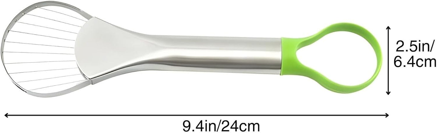 Avocado Slicer – 3-in-1 Avocado Cutting and Pitting Tool – Stainless Steel Pitter, Slicer and Spoon – Multifunctional Fruit Slicer with Green Handle – Kitchen Tool - Image 2