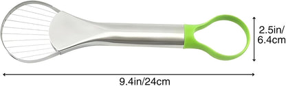 Avocado Slicer – 3-in-1 Avocado Cutting and Pitting Tool – Stainless Steel Pitter, Slicer and Spoon – Multifunctional Fruit Slicer with Green Handle – Kitchen Tool - Image 2