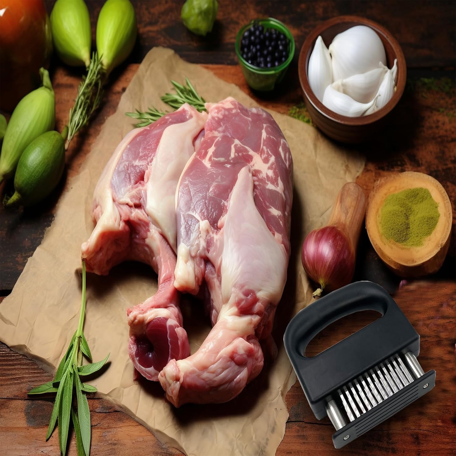 Meat Tenderizer - 48 Pin Stainless Steel Meat Tenderizer - 304 Stainless Steel Meat Tenderizer for Steak, Pork, Lamb - Portable and Lightweight Design - Kitchen Tool for Tender and Juicy Meat - Image 3
