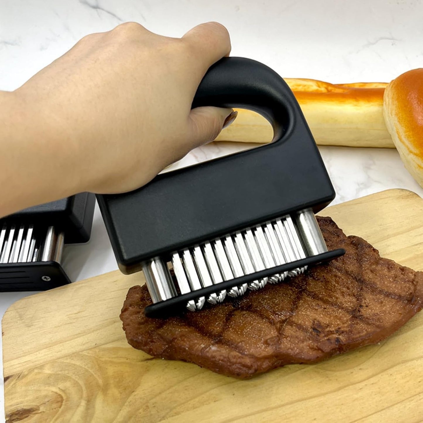 Meat Tenderizer - 48 Pin Stainless Steel Meat Tenderizer - 304 Stainless Steel Meat Tenderizer for Steak, Pork, Lamb - Portable and Lightweight Design - Kitchen Tool for Tender and Juicy Meat - Image 4