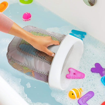 Toy Storage Bag Bathroom Rack Storage Bag for Bathroom with Quick Dry Net, Super Strong Suction Cup, Easy to Attach to Tiles and Bath Wall - Gray - Image 2