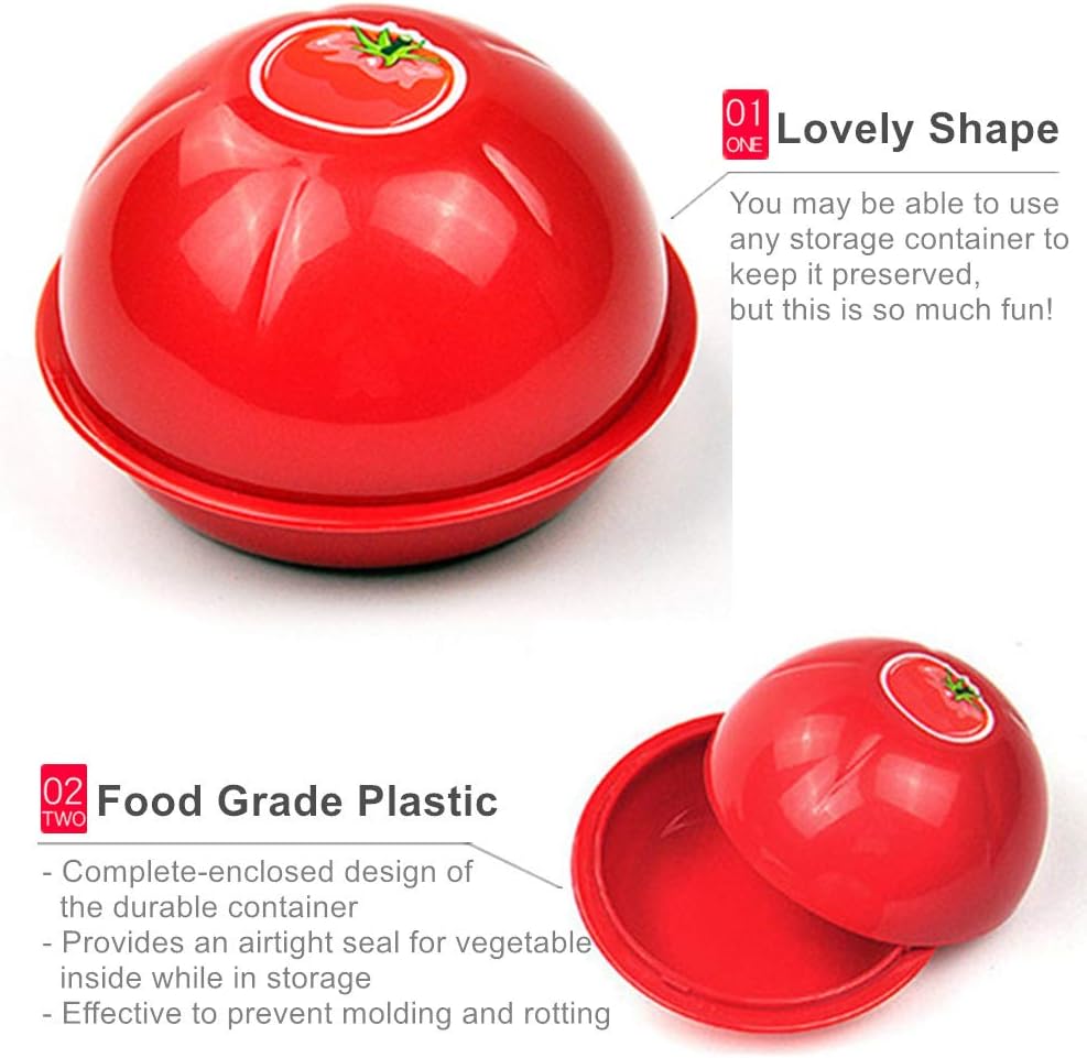 Vegetable Storage Box - Storage Box - 3 Piece Fresh Storage Box Set - Avocado, Tomato & Onion - Reusable Food Storage Containers with Lid - Image 2