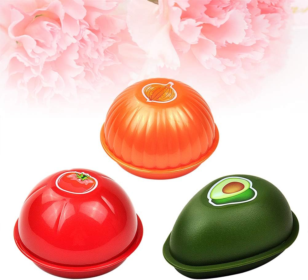 Vegetable Storage Box - Storage Box - 3 Piece Fresh Storage Box Set - Avocado, Tomato & Onion - Reusable Food Storage Containers with Lid - Image 4