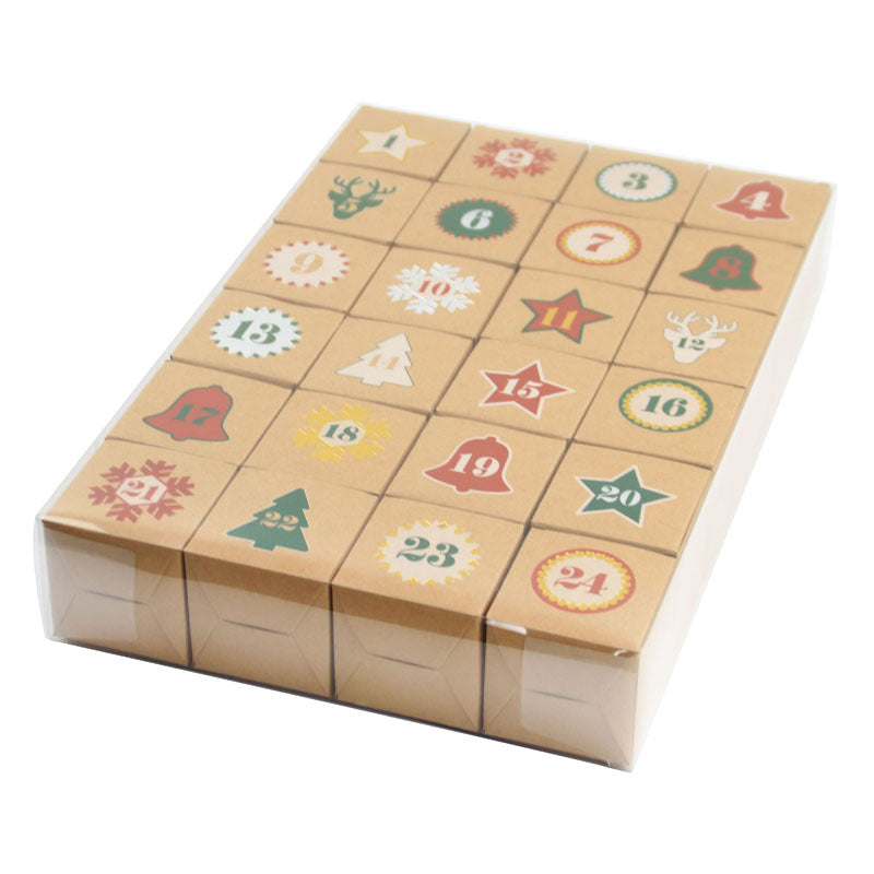 Christmas Box – Candy Boxes – Advent Calendar 1-24 Set – Refillable Countdown Box with Kraft Paper Boxes & Empty PVC Candy Containers for DIY Christmas Decoration & Gifts - Image 5