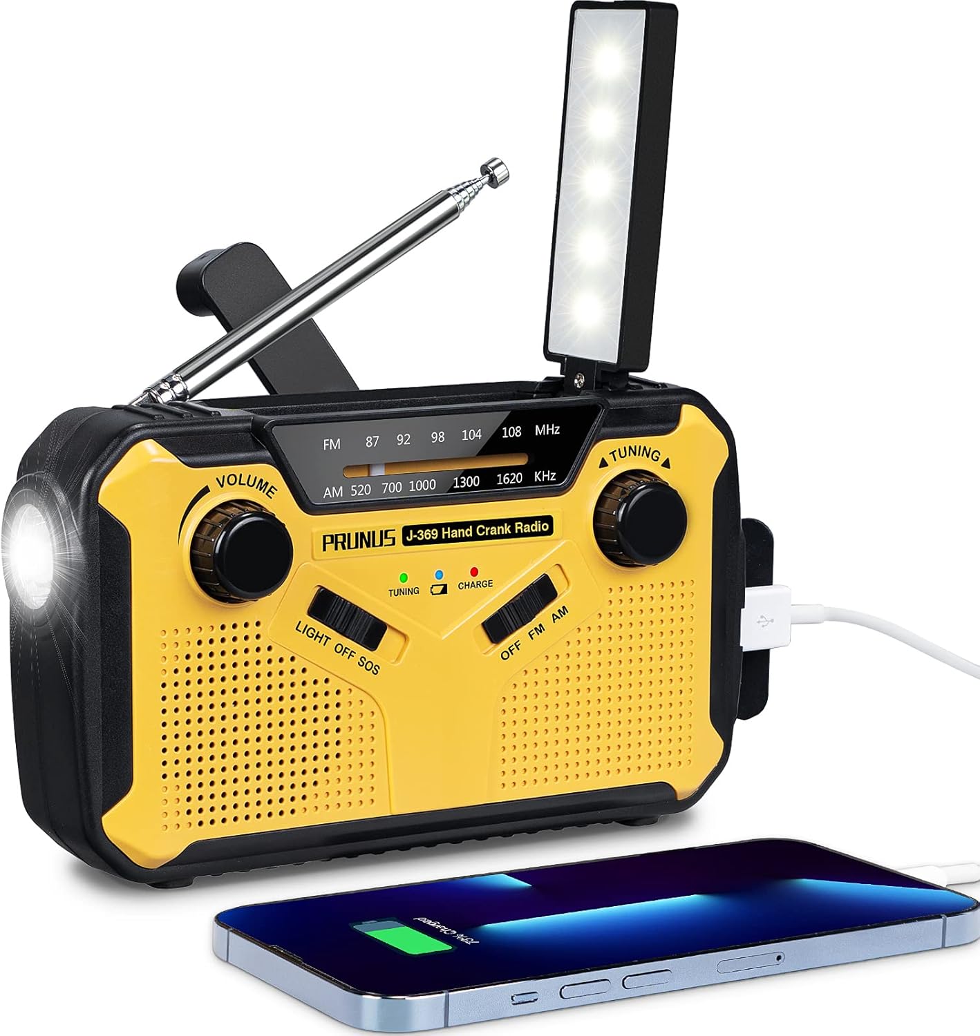 Emergency Radio Solar Wind-Up - Model 2025 - 2500 mAh Power Bank - AM/FM Radio with Flashlight & SOS - Emergency Kit for Camping & Power Outages - Gray - Image 2