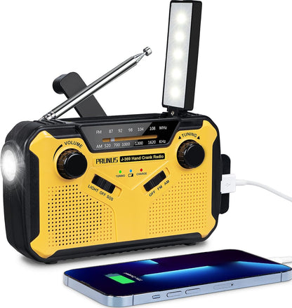 Emergency Radio Solar Wind-Up - Model 2025 - 2500 mAh Power Bank - AM/FM Radio with Flashlight & SOS - Emergency Kit for Camping & Power Outages - Gray - Image 2